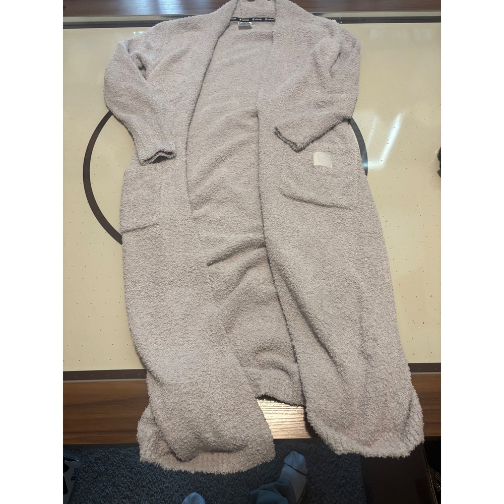Kadyluxe Oklahoma Sooners OU Fuzzy Duster Cardigan Robe Stone Grey Womens Medium